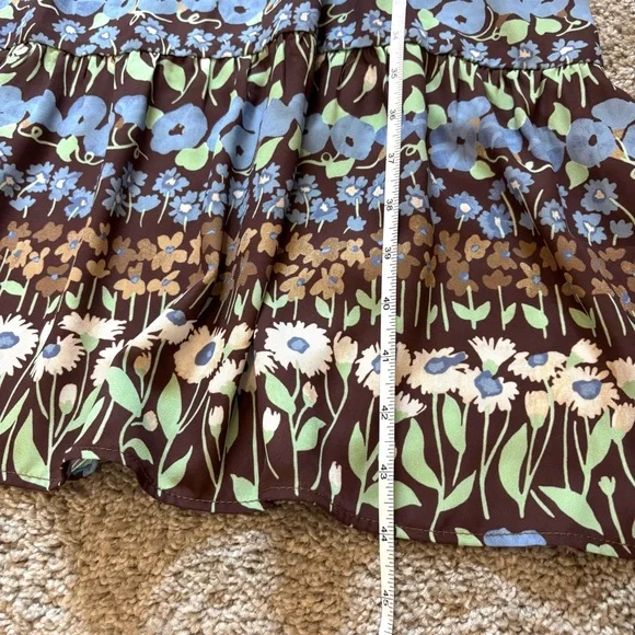 J. McLaughlin Hortense Chocolate Brown Falmouth Floral Midi Dress Women’s Large - Picture 12 of 13